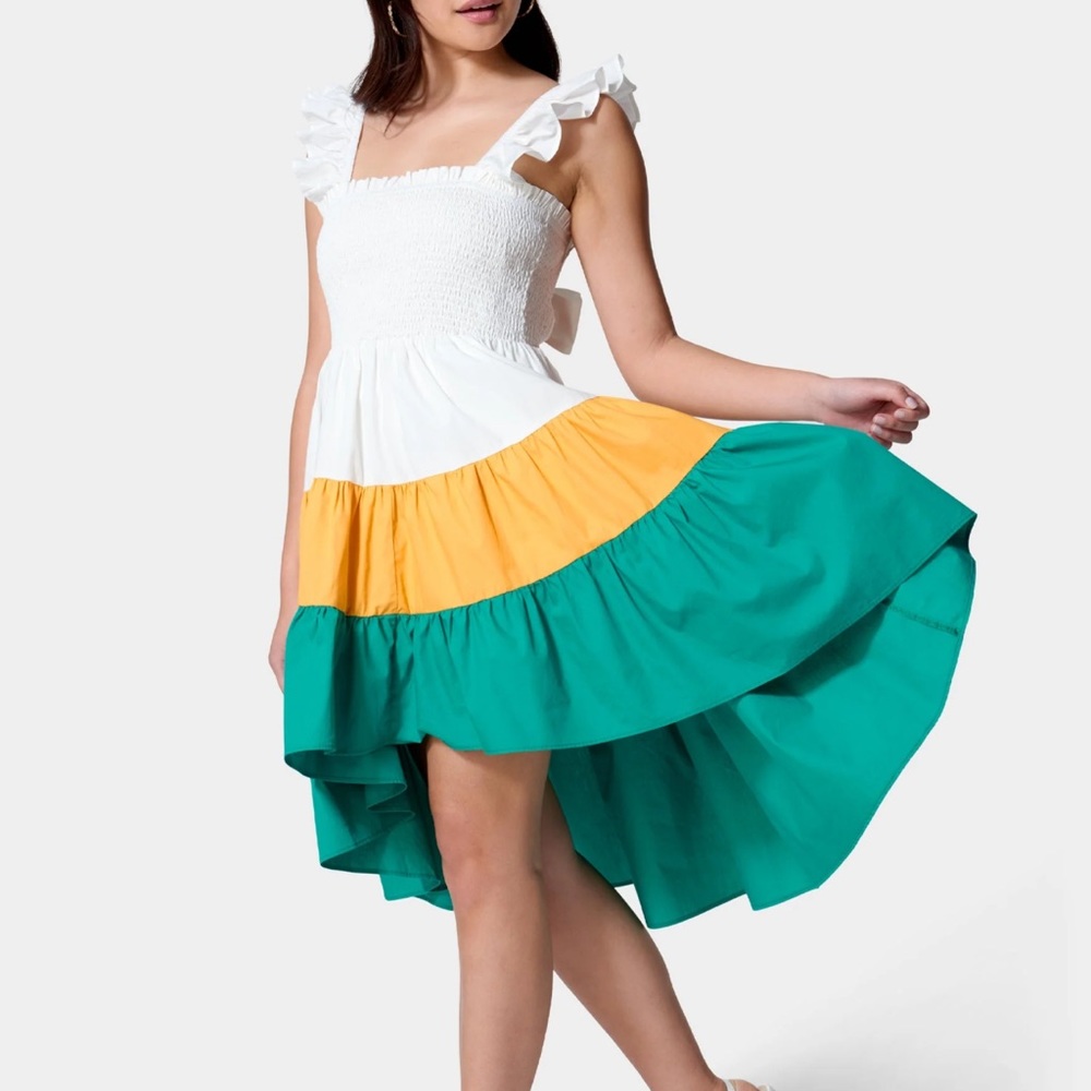 Color Block Ruffle Dress - Picture 2 of 7